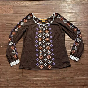 Tory Burch Printed Scoop neck Shirt Size 6